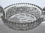 ABP cut glass 2 handled. dish American brilliant period 1886 -1915 bob61