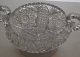 ABP cut glass 2 handled dish American brilliant period 1886 -1915 bob55