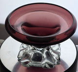 Signed art glass amethyst dish