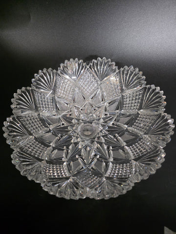 ABP cut glass blown blank bowl American brilliant period 1886 -1915 bob48