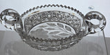 ABP cut glass 2 handled. dish American brilliant period 1886 -1915 bob61