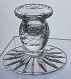 Pair candle cut glass sticks crystal