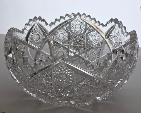 ABP cut glass cluster bowl American brilliant period 1886 -1915 bob15