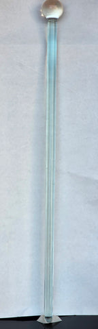 Clear glass cane walking stick round knob