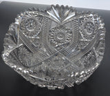 ABP cut glass square bowl American brilliant period 1886 -1915 bob8