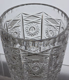 (Czech hand cut glass vase