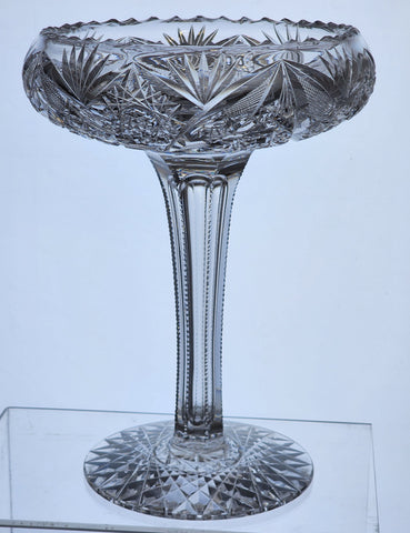 American Brilliant Period Cut Glass compote, Antique