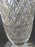 Waterford CUT GLASS  signed gegorgan vase  footed old cut in Ireland