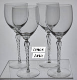 4 Lenox Aria Goblets Crystal Made in USA Mt Pleasant PA