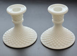 Westmoreland milk Glass candle holder pair