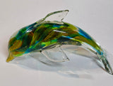 Art glass Dolphin rainbow