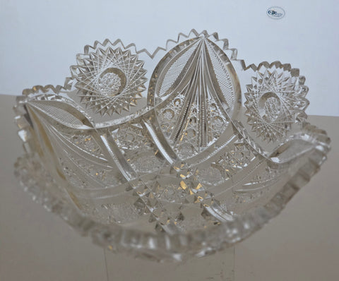ABP cut glass bowl American brilliant period 1886 -1915 bob39