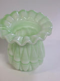Kanawha green slag Glass hand made art vase.
.