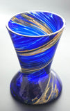 Blue art glass vase Victor Alexander Poland