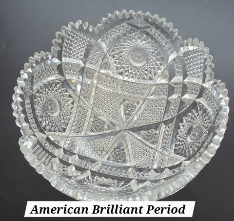 ABP cut glass blown blank bowl American brilliant period 1886 -1915 bob35