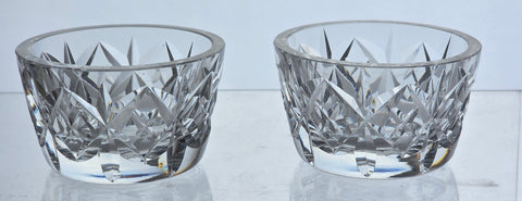 Pair Signed Waterford Hand Cut glass open salts