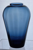 Glass blue optic vase Lenox USA crystal Signed .