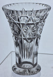 Hand cut glass small vase