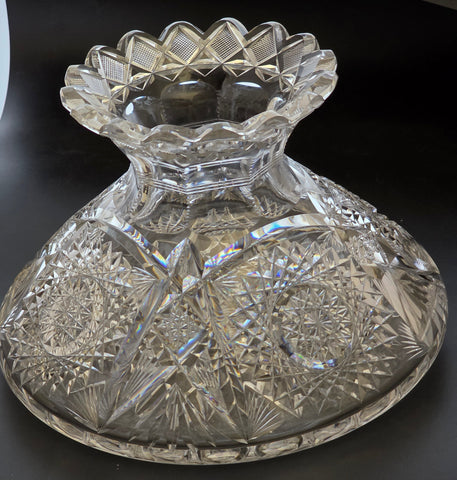 ABP cut glass signed Libbey flower center