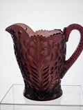 L.E Smith Glass carnival purple Tiger lily pitcher