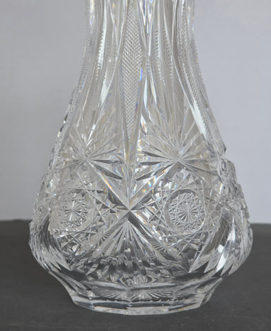 ABP cut glass Signed vase antique bob18