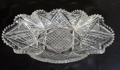 ABP Cut glass oblong shape dish bob49