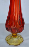 Viking vintage red Glass swung 20" vase