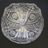 ABP cut glass square bowl American Brilliant crimped  tg