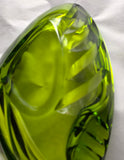 LE Smith glass one of a kind green kidney ashtray