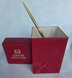 Signed Lenox cut glass Tartian pen Holder