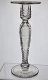 Pair Signed Hawkes hand Cut Glass candle sticks Antique