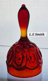 LE Smith glass Red moon and stars bell