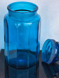 LE Smith glass blue canister 4 piece set