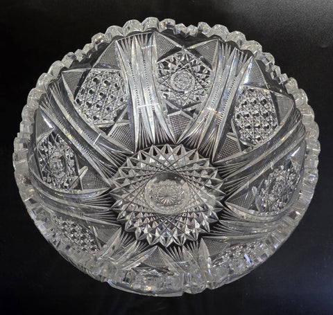 ABP cut glass blown blank bowl American brilliant period 1886 -1915 bob46