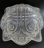ABP cut glass square bowl American brilliant period 1886 -1915 bob52