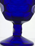 Viking Glass blue goblet honeycomb pair
