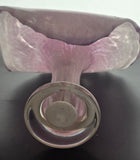 Jack in the pulpit footed glass  vase art glass vase