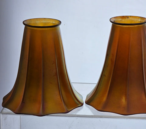 Steuben gold lamp shades Glass