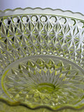 Central glass compote Vaseline block and diamond glows Bob2