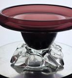 Signed art glass amethyst dish
