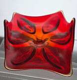 L.E Smith Glass Amberinea footed compote