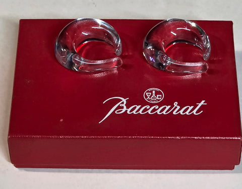 Signed Baccarat glass ear rings