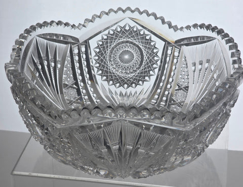 ABP cut glass signed Fry bowl American brilliant period 1886 -1915 bob63