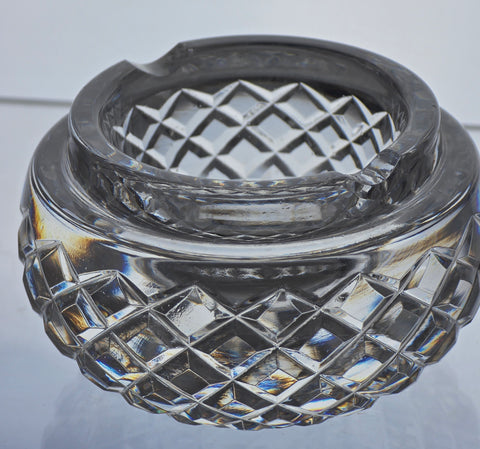Signed Waterford crystal ashtray cross