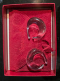 Signed Baccarat glass ear rings