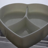 Fenton milk glass heart painted divided dish