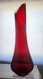 L.E Smith Glass Amberinea swung 20" vase