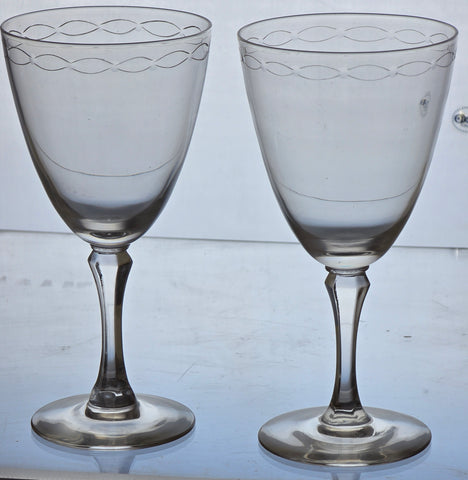 Pair Signed Lenox Crystal sentiment goblets replacement