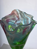 L.E Smith Glass hand made art vase.
.