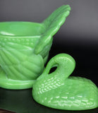 L.E Smith Glass Jadeite Turkey soup bowl